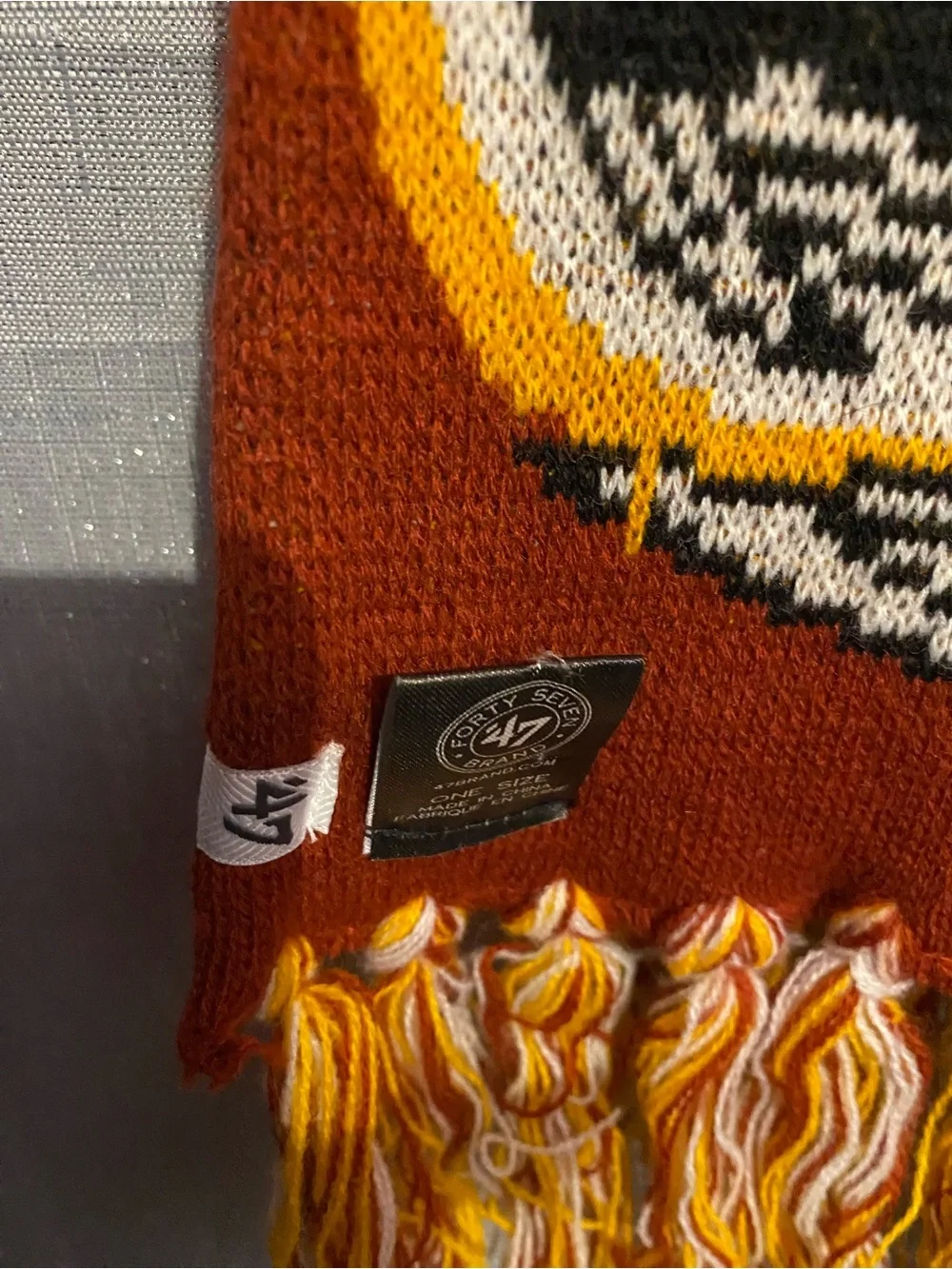 NFL Knit Team Scarf in Rust, Gold, White